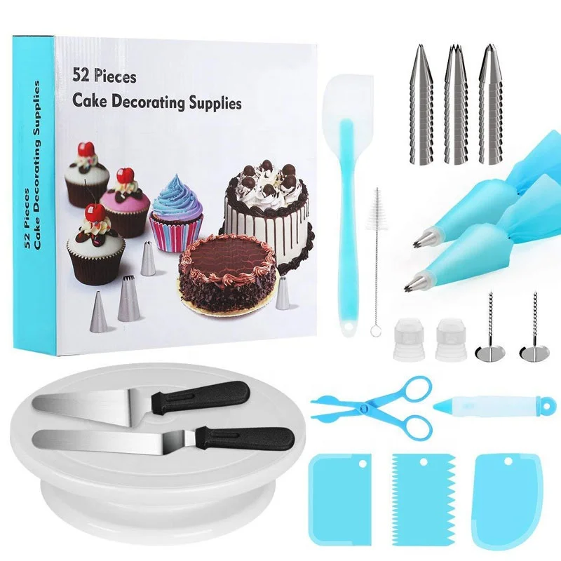 

73PCS Cake Decorating Supplies Baking Set with Springform Cake Pans Set,Cake Rotating Turntable,Cake Decorating Kits