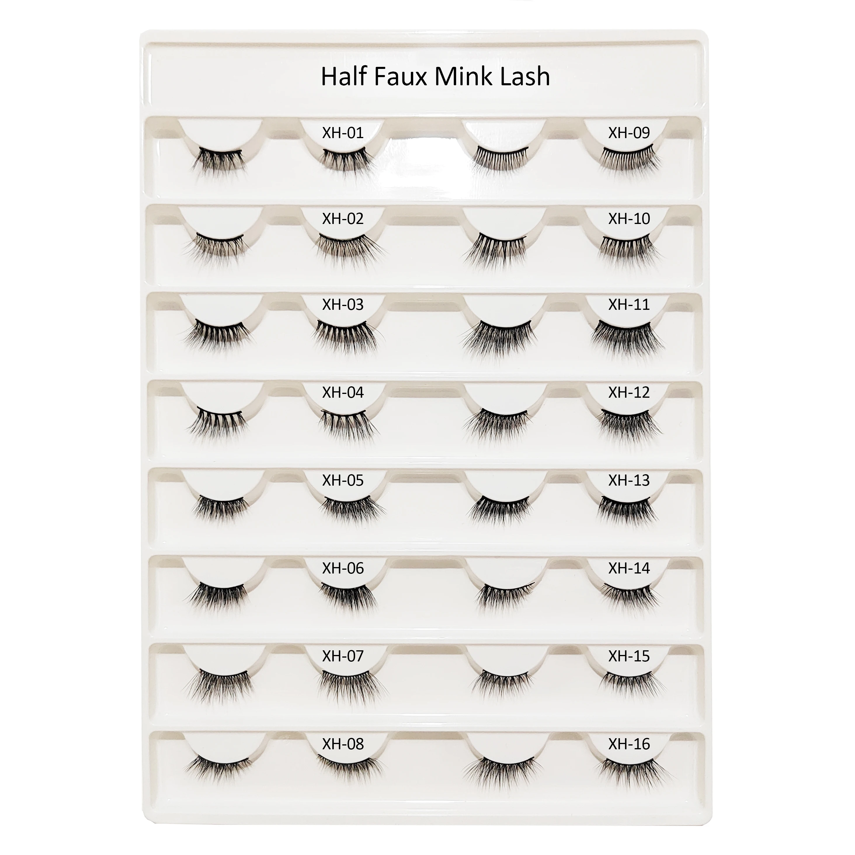 

Half lash wholesale natural curly handmade vegan 3d faux mink eyelashes vendor, Black