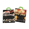 Custom Printed 100 Micron Flexible Soft Loop Handle Plastic Poly Bag Christmas Gift PE Shopping Bags