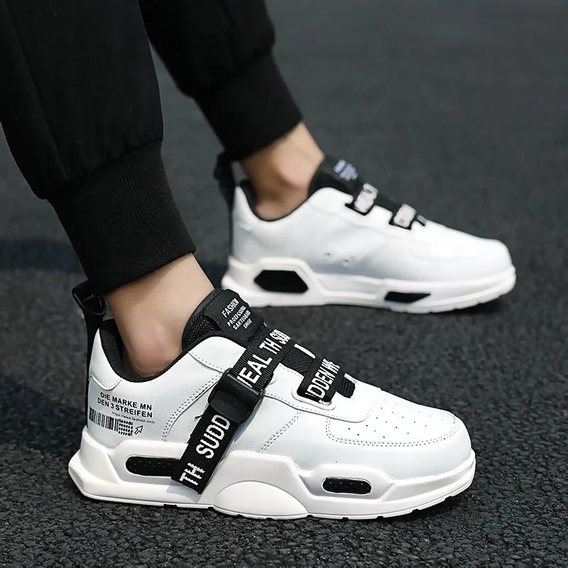 

New casual shoes sports and leisure trend men running spring white shoes, Black,white,red,yellow