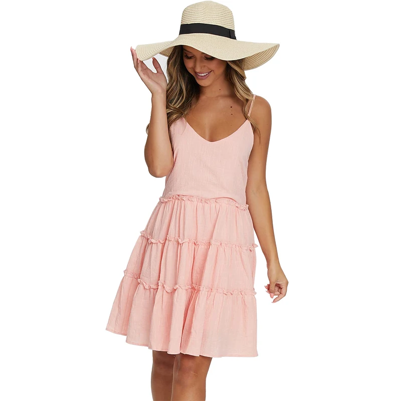 

Sweet Non-slip shoulder strap lady casual dresses