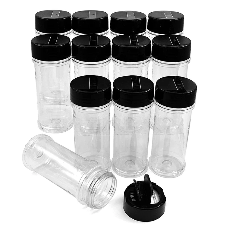 

12 PACK 5.5 Oz Plastic Spice Herbs Powders Jars Bottles Containers shaker packaging spice bottles plastic, Customized