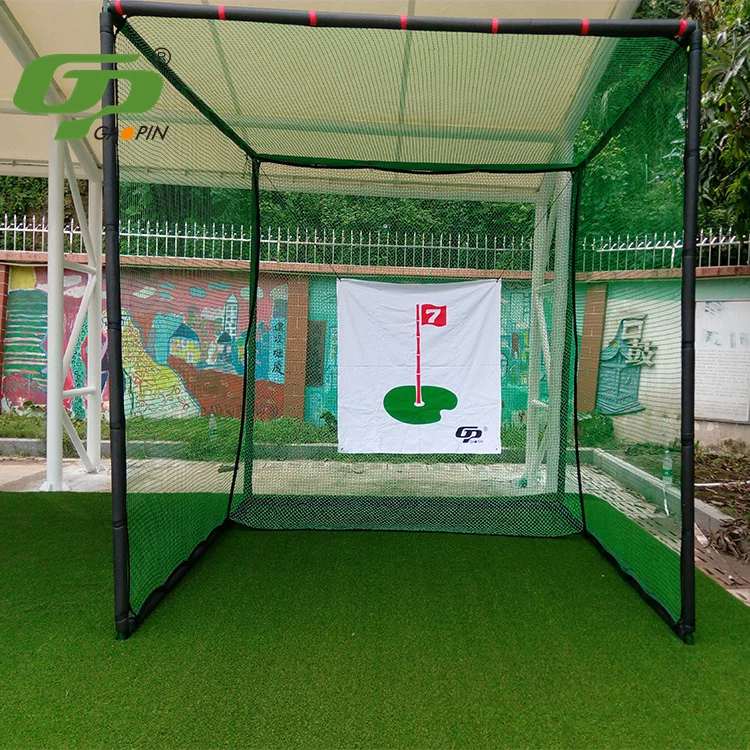

3M x 3M x 3M Indoor and Outdoor Golf Swing Cage Golf Hitting Net, Green