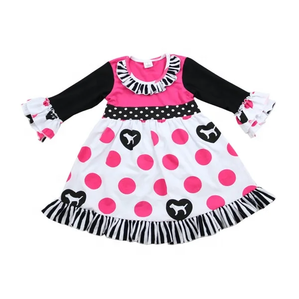

Kaiyo boutique baby long sleeve print ruffle dress long frocks clothes kids, All colors on the color chart are available