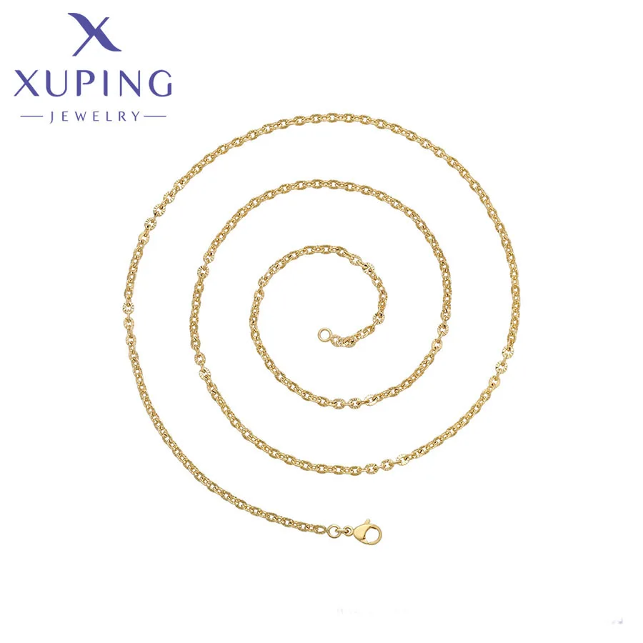 

X000780122 xuping jewelry fashion simplicity necklace 14K gold elegant simple chain necklace jewelry necklaces