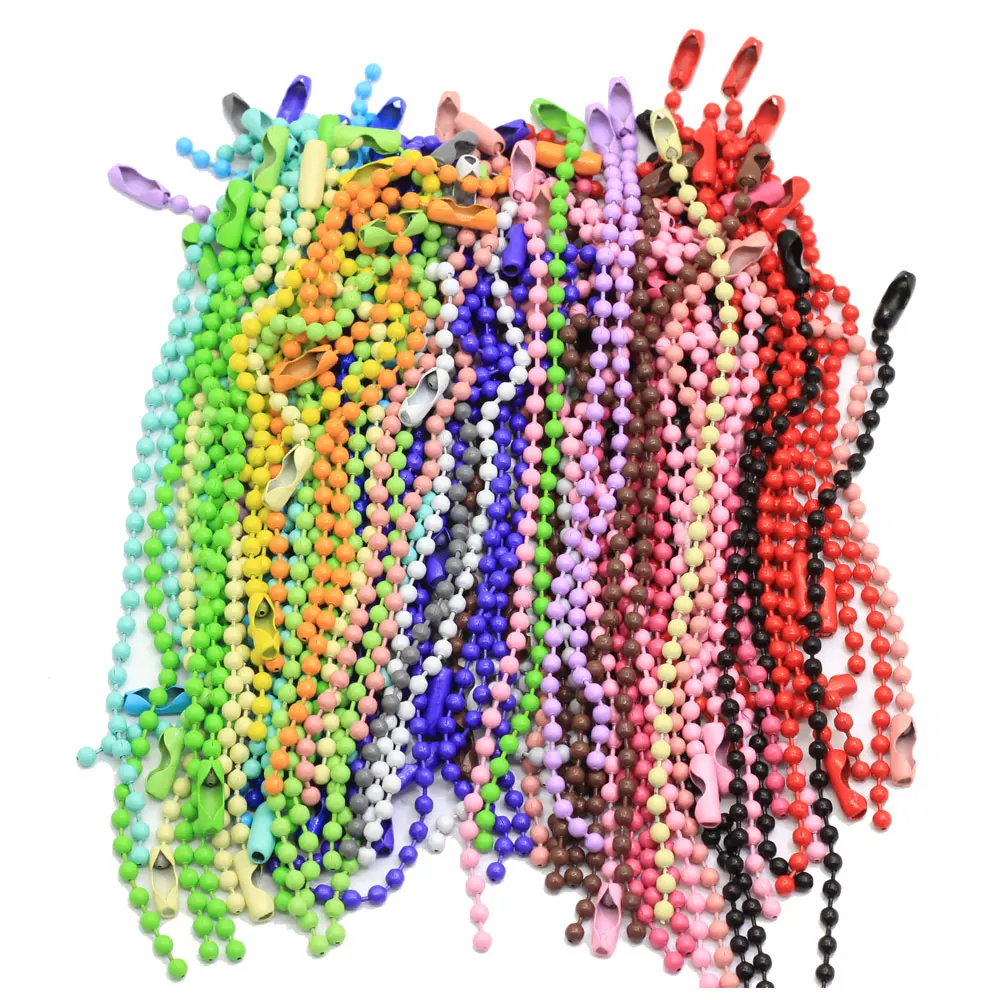 11CM Length Colorful Ball Bead Chains Fits KeyRing/Key Chain/Dolls/Label Hand Tag Connector DIY Jewelry Making