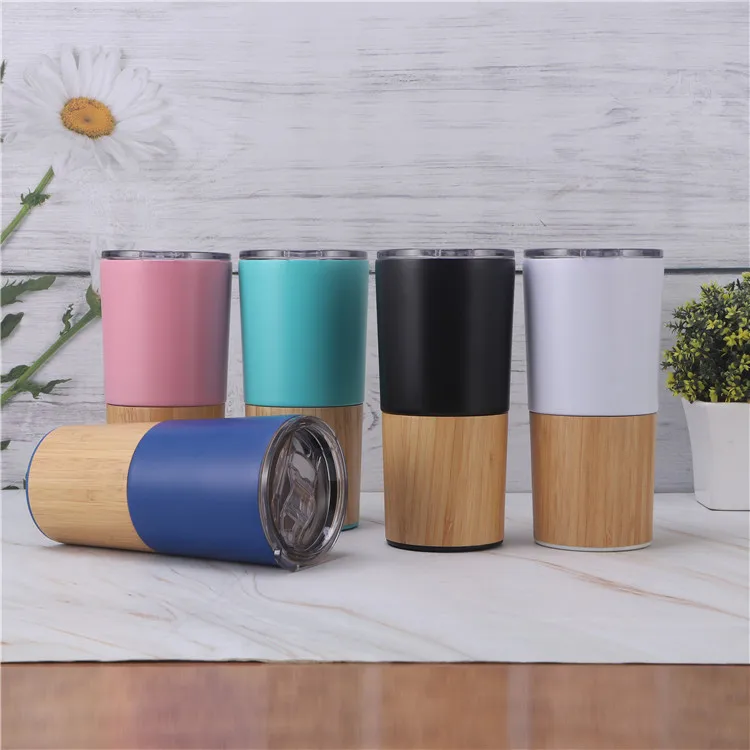 

Custom Logo  stainless steel bamboo vacuum insulation travel mug coffee mug with straws Water Bottle Tumbler With Cup Lid