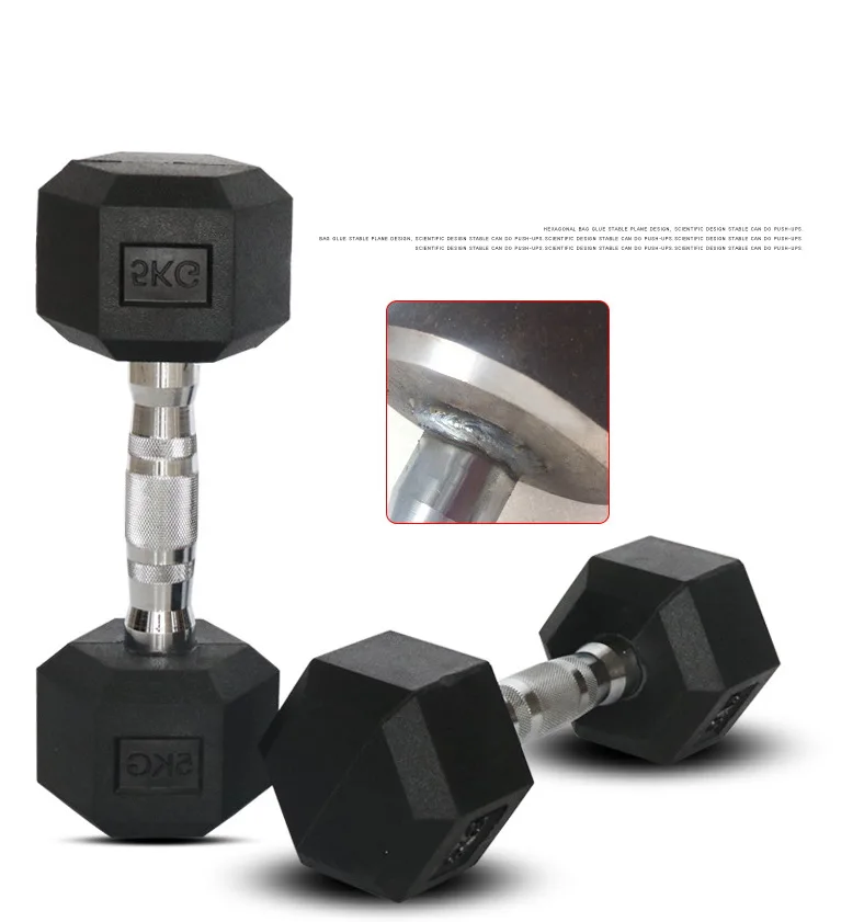 

Wholesale Foreign Trade Gym Dedicated 1-50kg Mens And Womens Household Set Rubberized Hexagonal Dumbbell Commercial, As picture