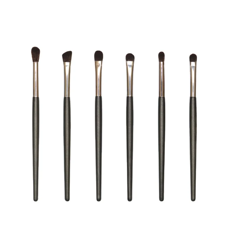 

6pcs luxury makeup brush for eyes professional eye makeup brushes eyeshadow makeup brush set private label, Black