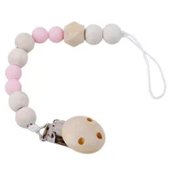 

Amazon Best Selling Baby Products Wooden Beads Newborn Wood Pacifier Clip Holder