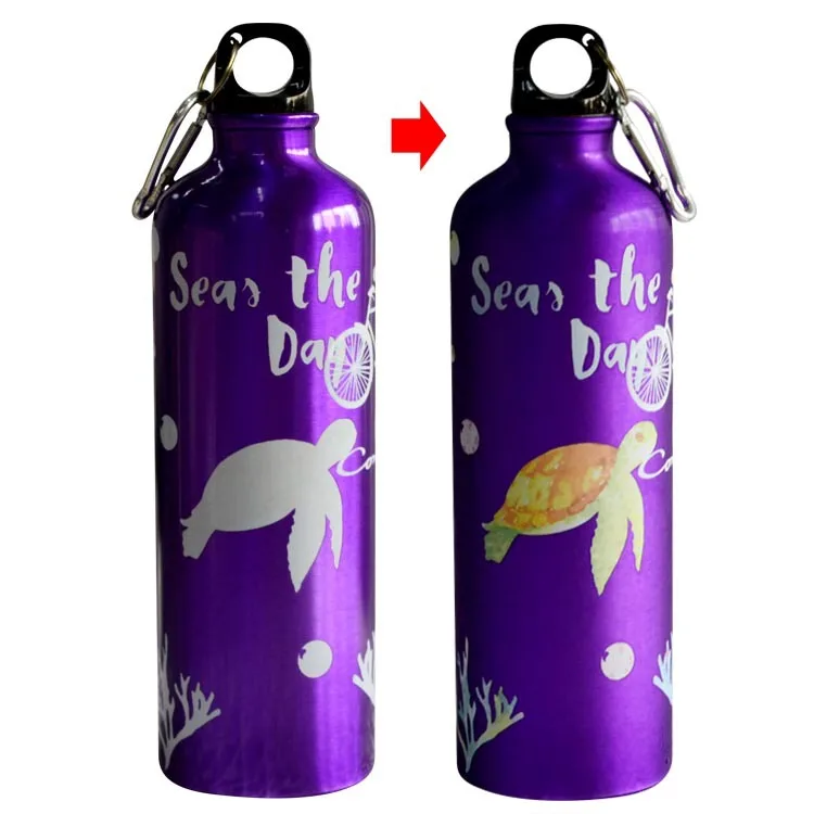 

Light weight aluminum water bottle color change sport drink bottle, Hot/cold sensitive