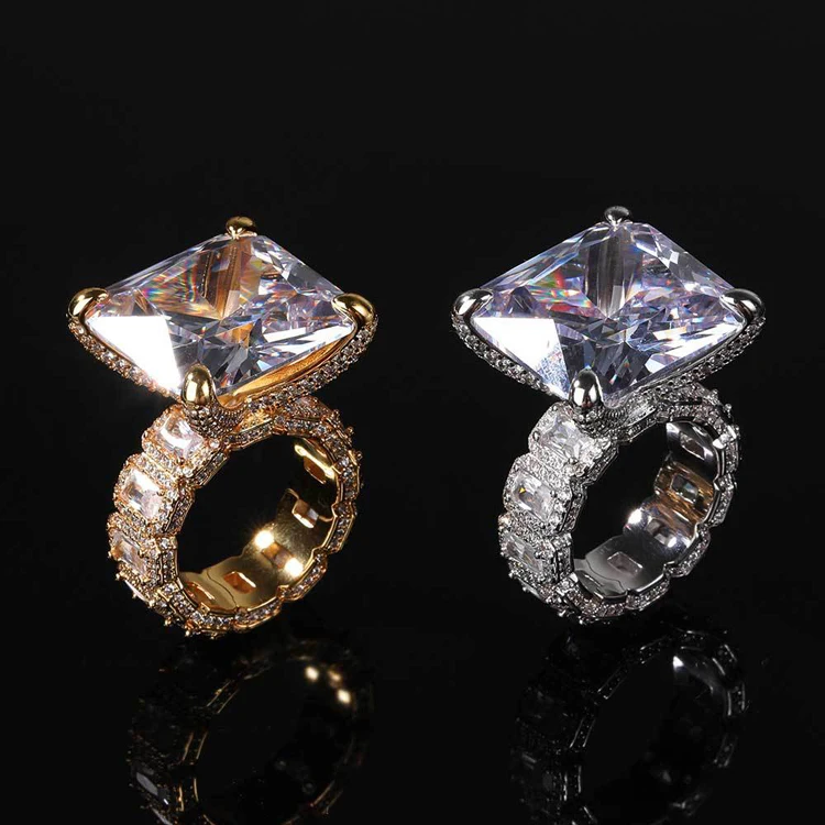 

GZYS JEWELRY Wholesale High Quality Big CZ Mens Hip Hop Style Ring Iced Out