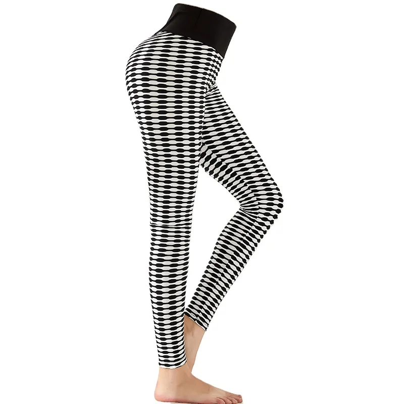 

Interval horizontal stripe contrast Yoga quick dry fitness running training hip Leggings, Customized colors