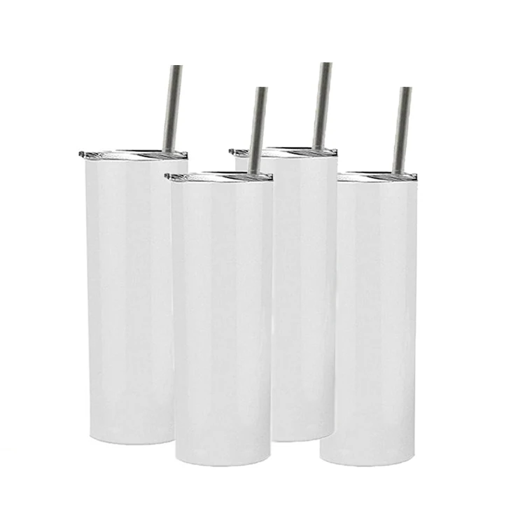 

In Stock Stainless Steel White Straight Blank 20Oz Skinny Tumbler for Dye Sublimation Heat Press