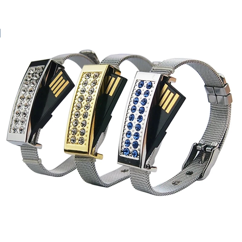 

Amazon Ebay hot selling Jewelry Diamond band Bracelet USB flash memory stick Pen Drive for gift giveaway promotion purpose