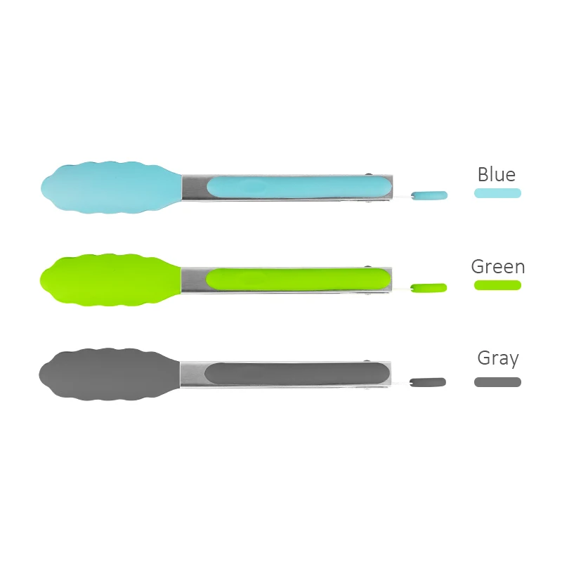 

FEIAODA Top Quality Fancy Design Food Grade Stainless Steel & Silicone Kitchen Tongs, Red, black or other pantone color