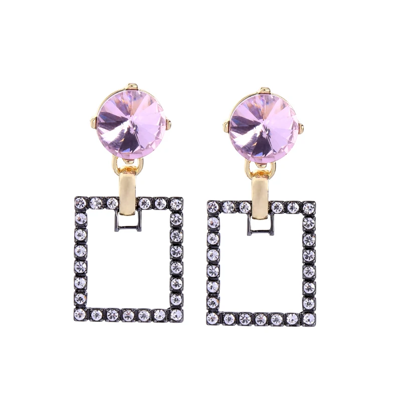 

ed01759c Kiss Me Designer Commuting Square Fashion Jewelry Geometric Crystal Earings 2020 Simple Earrings Women