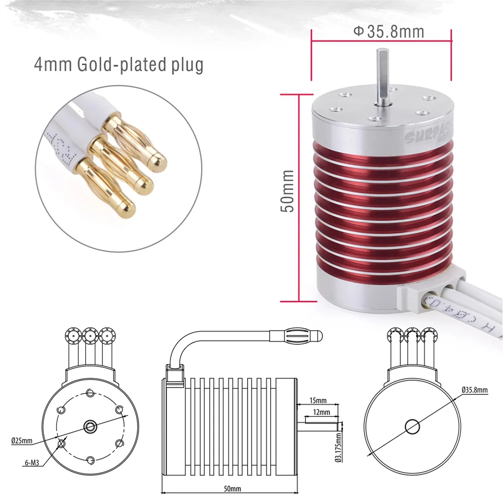 Surpass Hobby F540 Electric wheel hub motor 12v dc 5900kv 2600kv 5000kv brushless motor for 1:10 rc car parts