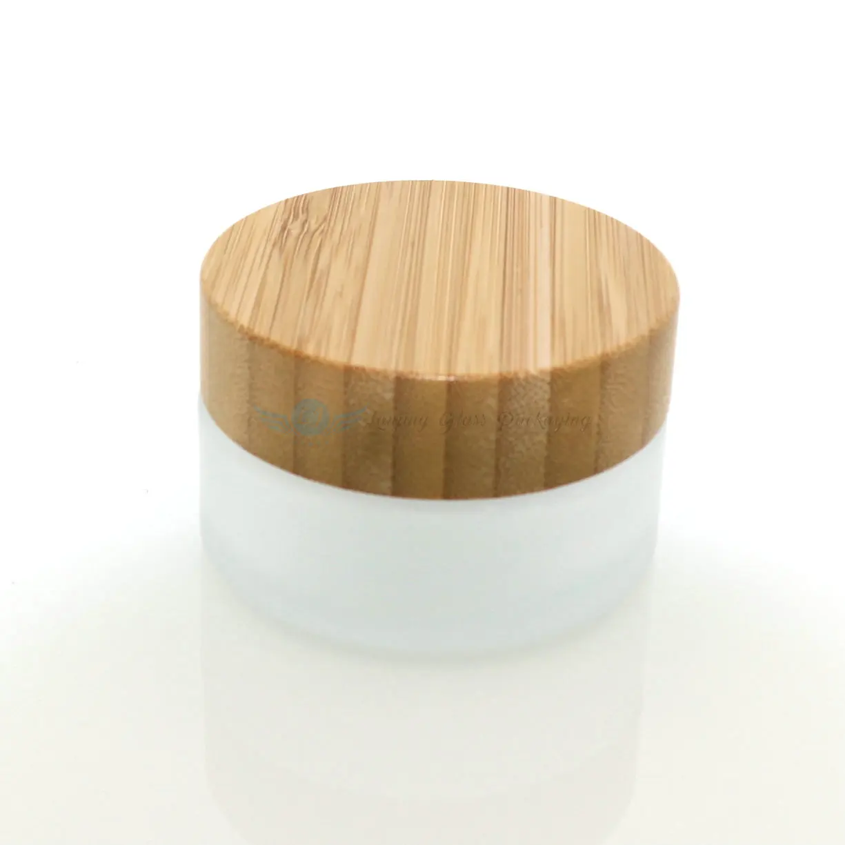 Frosted Cosmetic Bamboo Cosmetic Jars Container Bamboo Jar With Lids