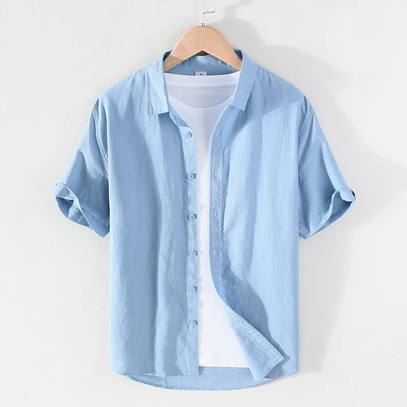 2022 Linen Men Shirts Cotton Men's Shirts Quality Linen Shirt Men