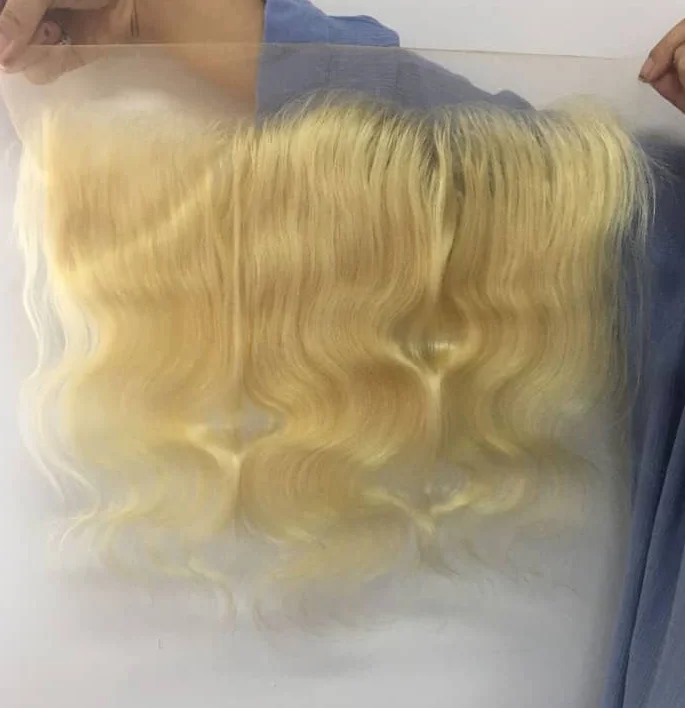 

Top Quality 12A Grade 13x4 13x6 613 Blonde HD Lace Frontal Raw Virgin Hair Blonde Swiss HD Lace Frontal