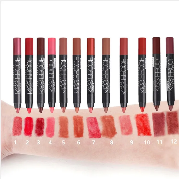 

Rouges a levres top selling makeup cruetly-free custom vegan long-lasting waterproof 12 colors Rouges a levres