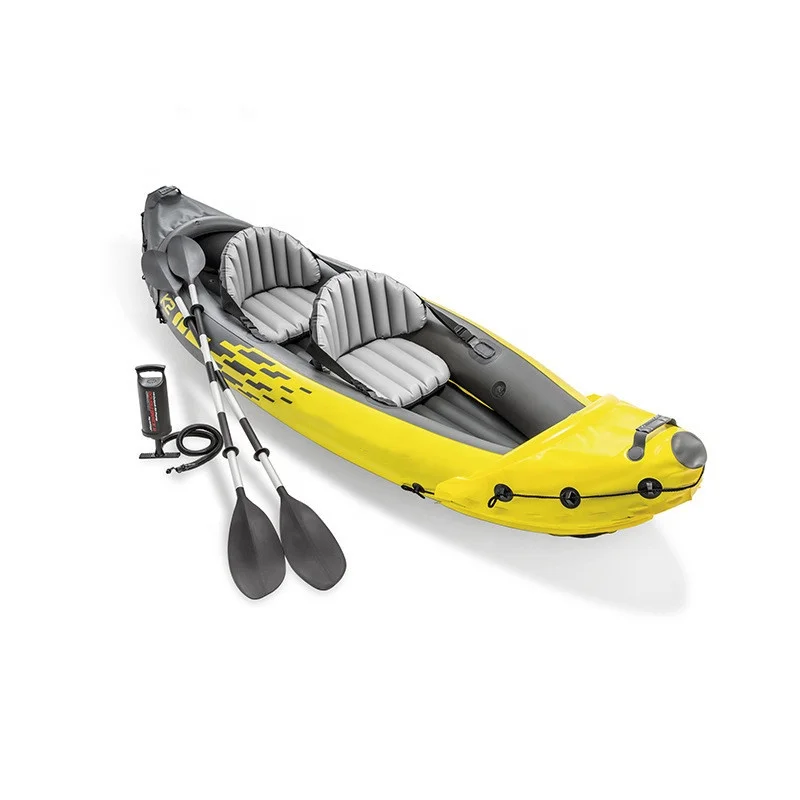 

Trending 2 Person Cruise PVC Inflatable Kayak Canoe Rowing Boat for Adults, Orange/yellow