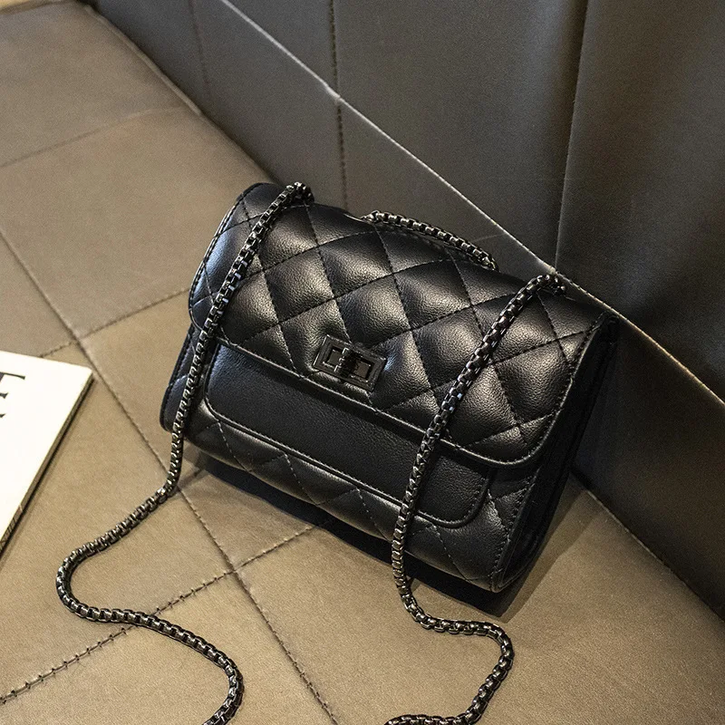 

Women messenger bag 2021 new stylish one shoulder crossbody hand bag soft leather chain handbag with high quality wholesale