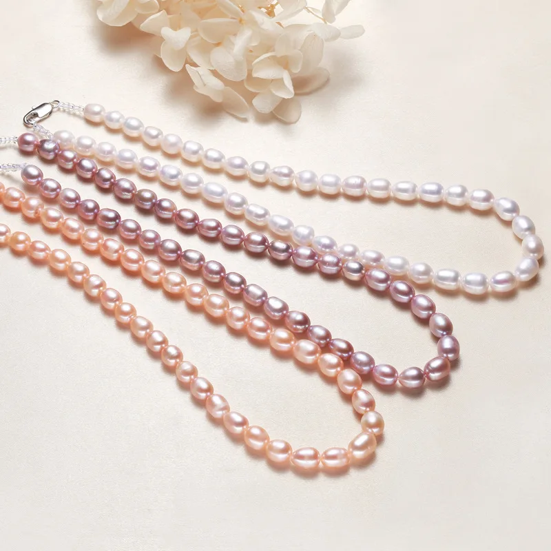 

Wholesale Fashion Baroque Pearl Jewelry Women's Classic Simple Natural Freshwater Pearl Necklace