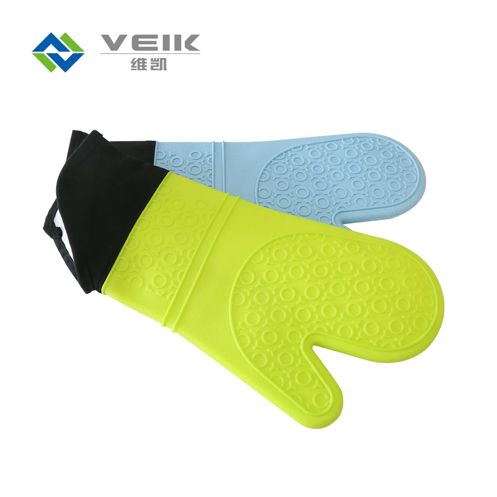 

Food Grade Heat Gloves Resistant 550 Degree Professional Extra Long 1 Pair Silicone Cooking Oven Mitts, Custom color