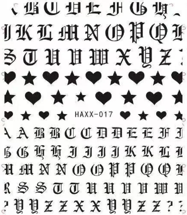 

HAXX0015-28 Roman Alphabet Letters Christmas Snowflakes Nail Art Stickers for Nail Decoration, As per the picture