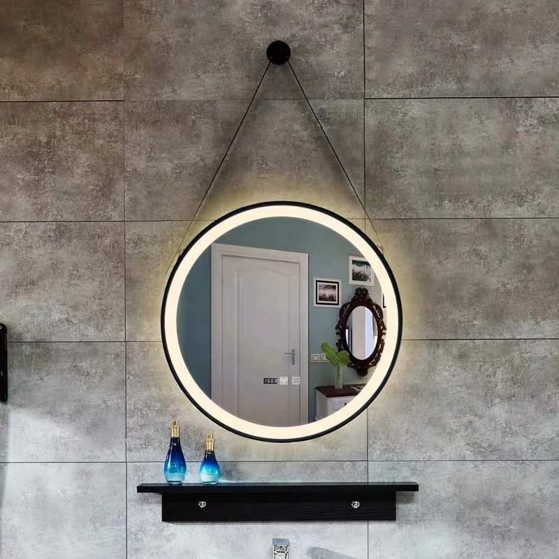Ip44 And Ce Led Light Bathroom Mirror Decorative Round Hanging Wall