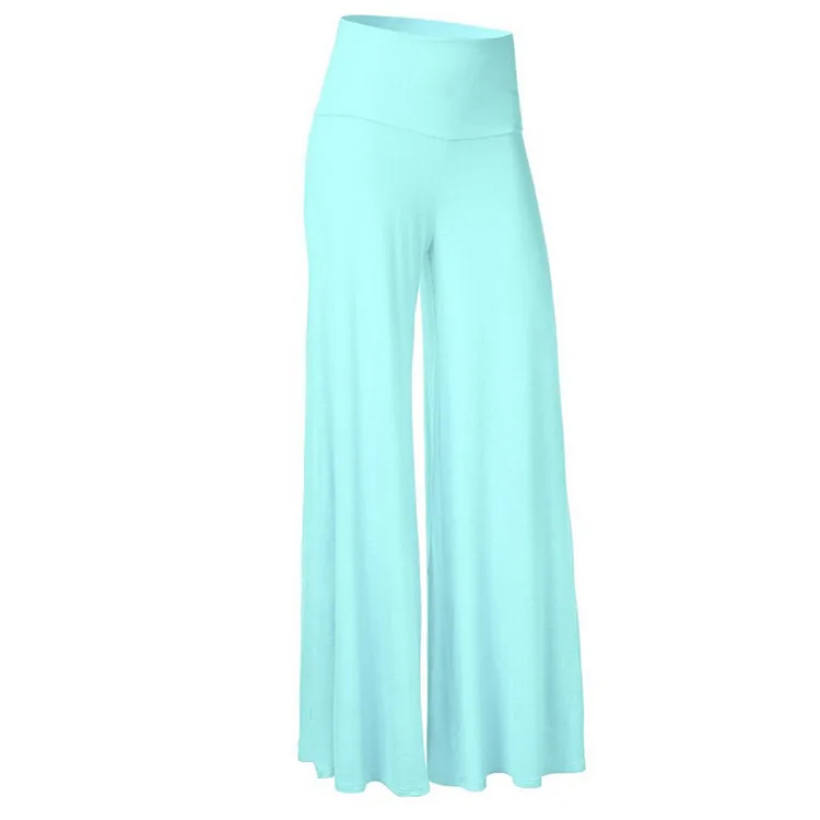 

New Fashion Cheap Wholesale Custom Clothing Manufacturer Women Classic Soft Wide Leg Foldover Band Lounge Pants