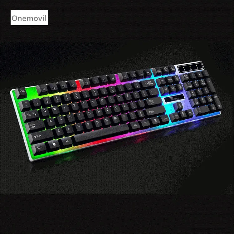 

Hot Sale ZGB G21 104 Keys USB Wired Cheap Keyboard Colorful Backlight Office Computer Gaming Wired Keyboard, Black white