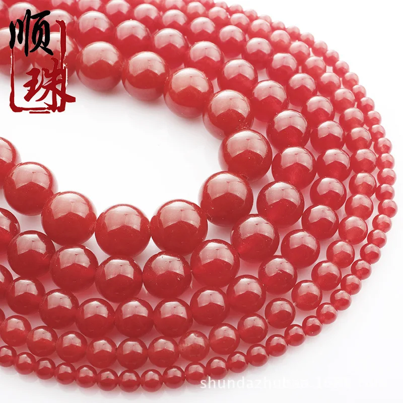 

Natural stone Red Jade round beads scattered beads diy Ornament accessories Factory wholesale
