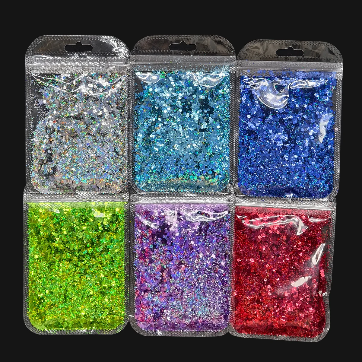 Shinein Bulk Holographic Chunky Glitter in Shaker Jars Glitter Container Shaker
