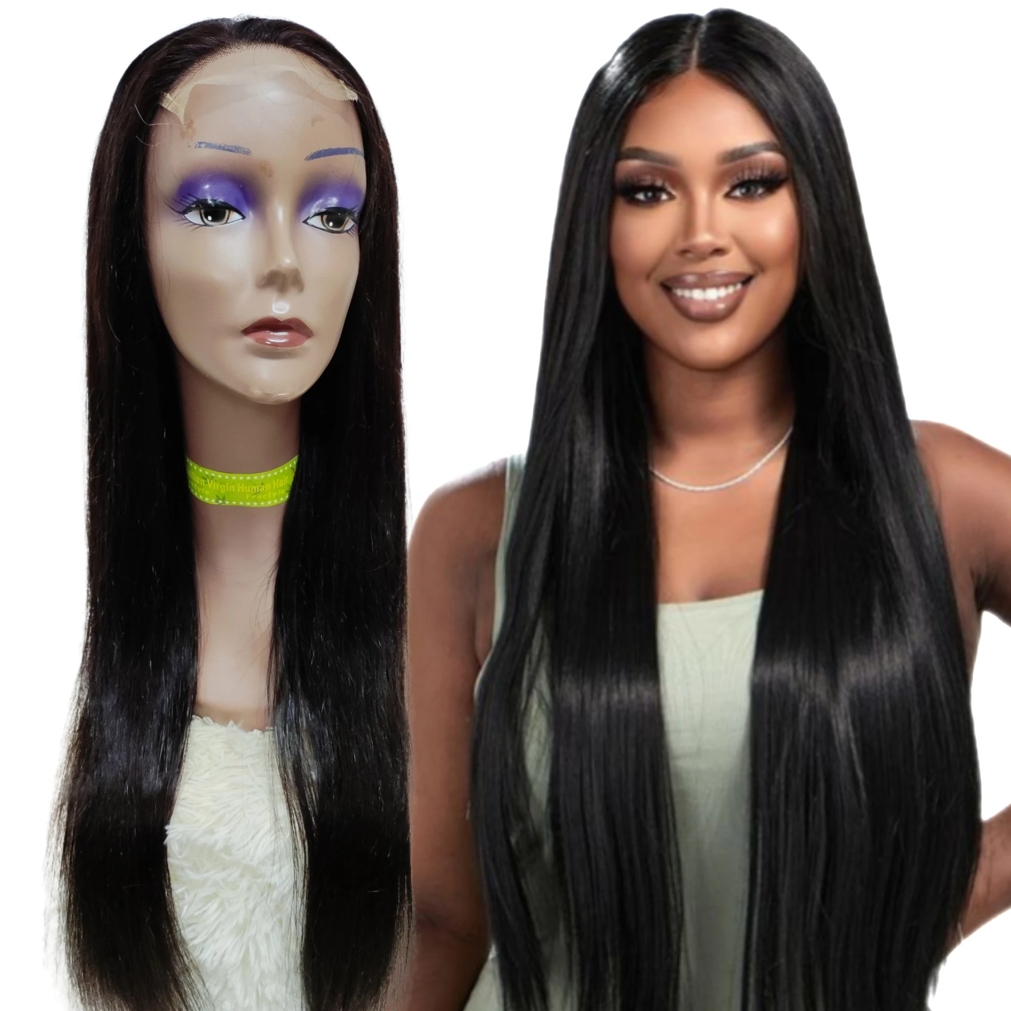 

Letsfly Pre-plucked Straight 4x4 Lace Closure Wigs Brazilian Human Remy Hair 16-30 inch Customize Hair Wigs Free Shipping