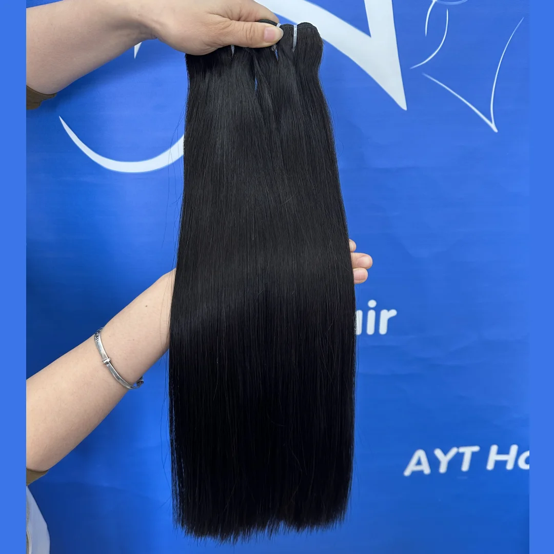 Drop Shipping Raw Single Donor Indian Human Virgin Cuticle Aligned Double Drawn Unprocessed Raw Virgin Human Hair Bundles