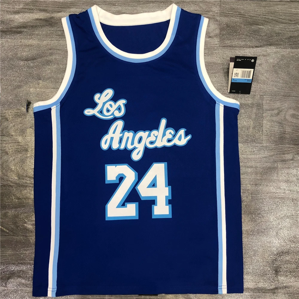 

2021 season Los angeles basketball uniforms James #23 Bryant #24 #8 Davis#3 Laker s Blue basketball jerseys, As picture