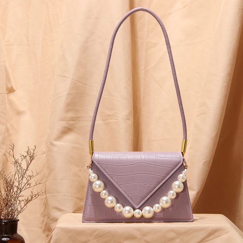 

2021 New Coming Summer Women's New Pearl Stone Pattern Mini PU Leather Women's Shoulder Bag Lady's Bag LYG21-1564