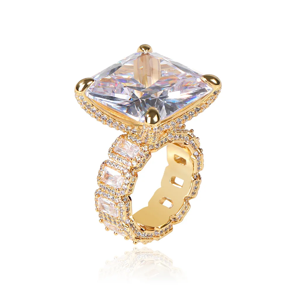 

Fashion 3A Cubic Zirconia Ruby Square Zircon Design large zircon ring Gifts for Women Girl Jewelry