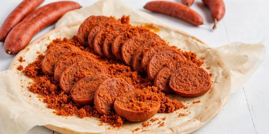 Globe made from chorizo slices