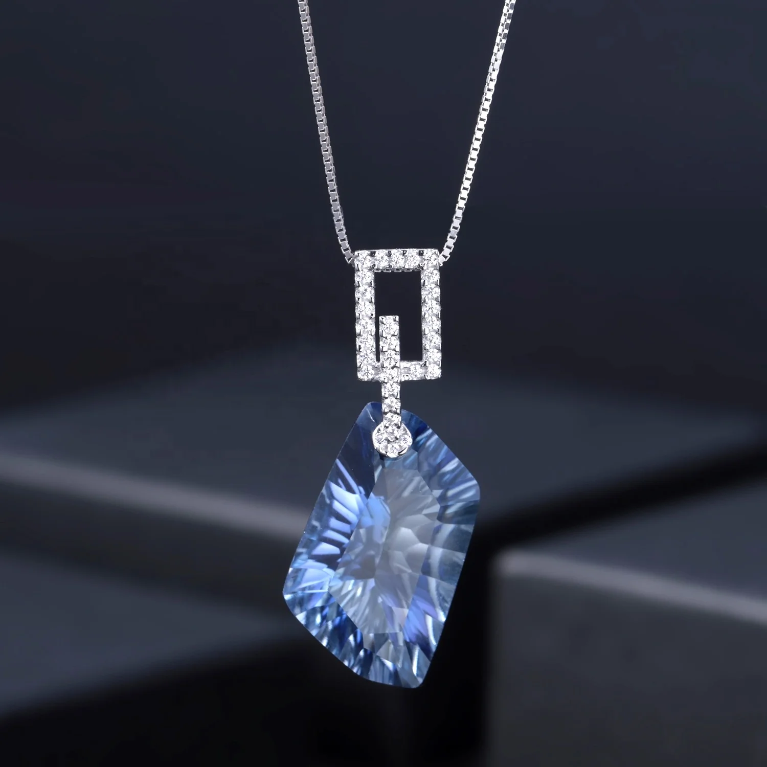 

Abiding Natural Mystic Quartz Lolite Blue Gemstone Wholesale Jewelry Fashion Gift 925 Sterling Silver Pendant For Women