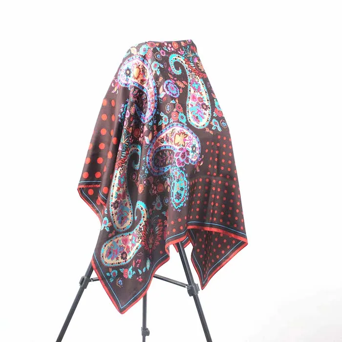 

china square fashion ladies scarf custom printed scarves silk satin scarf