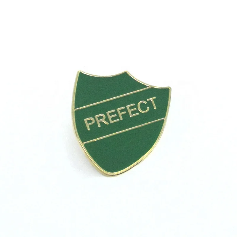 Green Captain Enamel School Shield Badge