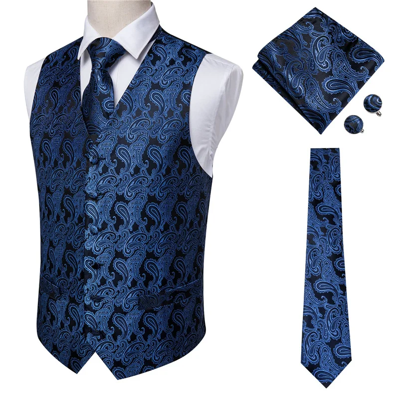 

Men's Blue Paisley Casual V-neck Button Vest Best Sellers