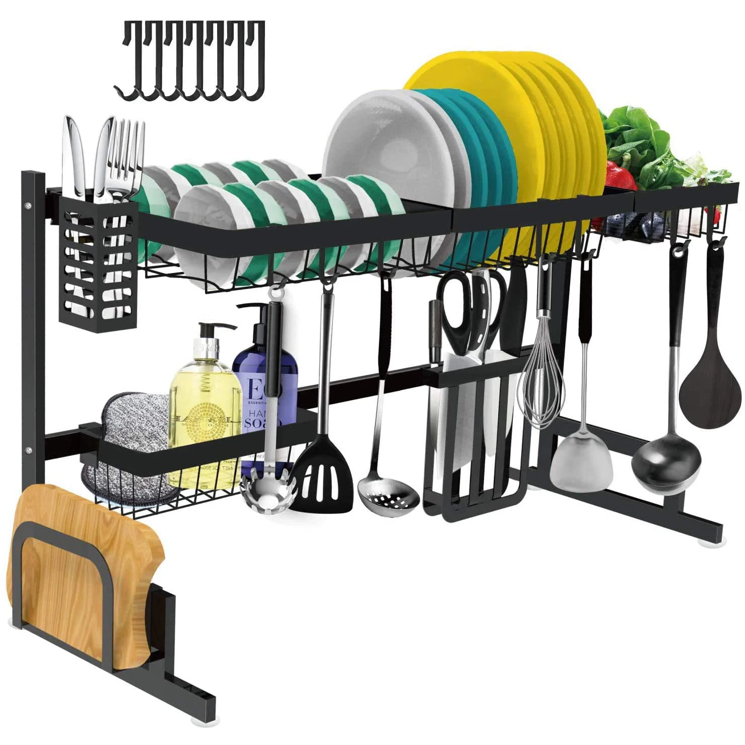 

Dish Drying Rack Over The Sink -Adjustable Large Dish Rack Drainer for Kitchen Organization Storage Space Saver Shelf Holder