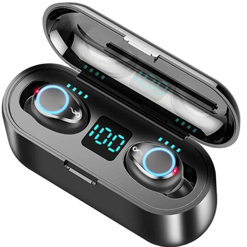 

2021 Newest 8D Stereo 2000Mah F9-5 Lcd Display Tws Wireless Earbuds F9 In-Ear Earphones Headphone