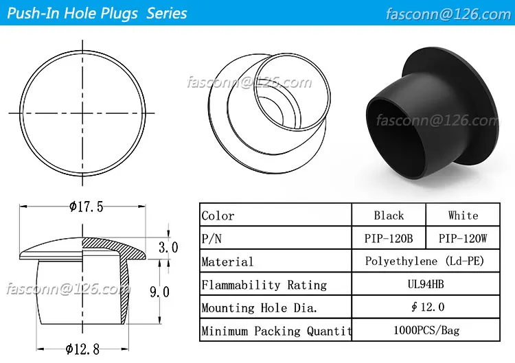 Hole Plugs,Nylon Snap In Type Locking Hole Button Cover,Domed Snapfit
