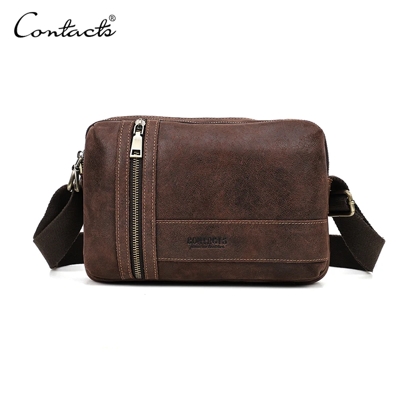 

Designer Travel Multi Pocket Long Strap Single Boy Vintage Oil Wax Leather Cellphone Bag Men Crossbody Shoulder Bag for iPad, Coffee or customized